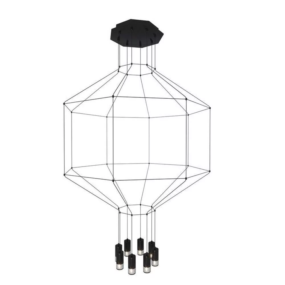Linea Light SK Design INSP. Lampa wisząca 8 , czarna 80 cm