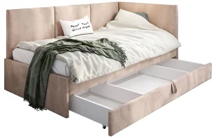 Beżowa sofa młodzieżowa z oparciem typu l N0-F22 - Inne meble do sypialni Beżowa sofa młodzieżowa z oparciem typu l N0-F22 - Inne meble do sypialni - miniaturka - grafika 1