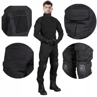 Spodnie męskie - Kombinezon TAKTYCZNY OCHRONNY KOMPLET UBRANIE OCHRONNE Spodnie Bluza czarny - miniaturka - grafika 1