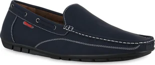 VAN HILL Męskie mokasyny Kapcie Wygodne buty z profilowaną podeszwą 840945, Kolor: Granatowy, Rozmiar: 43 - Kapcie damskie - miniaturka - grafika 1