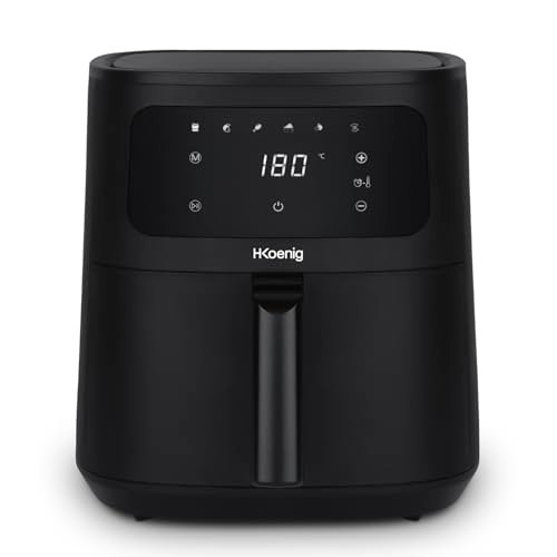 H.Koenig FRY880 Frytkownica powietrzna, pojemność 8 l, kuchnia do 10 osób, możliwość ściemniania 80-200°C, 5 trybów gotowania, timer 60min, 5 programów, ekran dotykowy