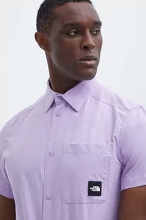 Koszule męskie - The North Face koszula męska kolor fioletowy regular z kołnierzykiem klasycznym NF0A879PQZI1 - grafika 1