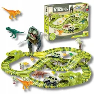 Samochody i pojazdy dla dzieci - Mega Tor Wyścigowy Dinozaur Dino Park Zestaw Xxl 240 El + Samochodzik - miniaturka - grafika 1