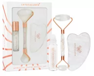 Rollery do masażu - Crystallove Crystallove Crystal Quartz Beauty Set ZESTAW Masażer do twarzy 1 szt. + Płytka do masażu twarzy gua sha 1 szt + Buteleczka z kryształkami górskimi na olejek 10 ml - miniaturka - grafika 1