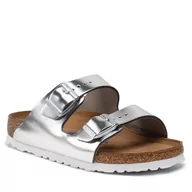 Klapki i japonki damskie - Birkenstock Klapki Arizona 1005961 Silver - miniaturka - grafika 1