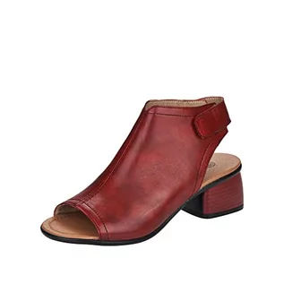 Sandały damskie - Remonte Sandały damskie R8770 Slingback, czerwony burgund 35, 41 EU - grafika 1