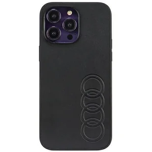 Etui Audi Synthetic Leather na iPhone 14 Pro Max 6.7" - czarne AU-TPUPCIP14PM-TT/D1-BK - Etui i futerały do telefonów - miniaturka - grafika 1