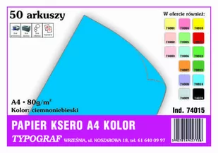 Papier kolorowy ksero Typograf A4 80 g ciemnoniebieski - Papier do drukarek - miniaturka - grafika 1