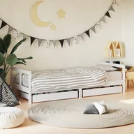Łóżeczka i kojce - vidaXL Rama łóżka dziecięcego z szufladami, biała, 80x200 cm, sosnowa - miniaturka - grafika 1