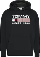 Bluzy męskie - Tommy Hilfiger Bluza Męska Tjm Reg Athletic Logo Hoodie Czarna Dm0Dm15009 Bds L - miniaturka - grafika 1