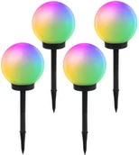 Lampy ogrodowe - GreenBlue Solarna lampa standing, ogrodowa, kula 25x25x58cm, RGB LED, GB165, 4szt. - miniaturka - grafika 1