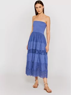 Sukienki - Iconique Sukienka letnia Gaia IC21 084 Niebieski Regular Fit - grafika 1