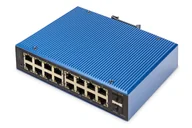 Pozostałe akcesoria sieciowe - Digitus Przemysłowy, zarządzany przełącznik Gigabit Ethernet PoE, 16+2 porty, L2 - miniaturka - grafika 1