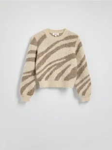 Reserved - Żakardowy sweter ze zwierzęcym wzorem - wielobarwny - Swetry damskie - miniaturka - grafika 1