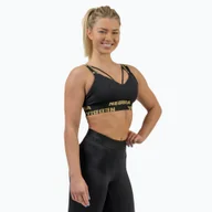 Bielizna sportowa damska - Biustonosz fitness NEBBIA Iconic Intense black/gold - miniaturka - grafika 1