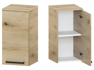 Słupek Łazienkowy ATHD 35 cm DW Prawy - Dąb Evoke Coast Mat - Uchwyty Czarne Matowe - Szafki łazienkowe - miniaturka - grafika 1