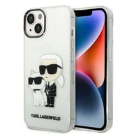 Etui i futerały do telefonów - Karl Lagerfeld Obudowa dla telefonów komórkowych IML Glitter Karl and Choupette NFT na Apple iPhone 14 KLHCP14SHNKCTGT przezroczysty - miniaturka - grafika 1