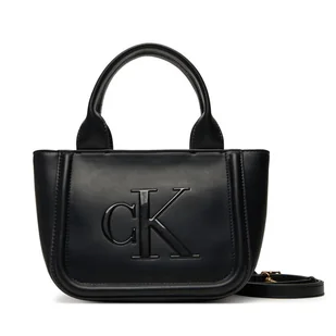 Torebka Calvin Klein Bold Ck Small Tote With Strap LV04F3219G Czarny - Torebki damskie - miniaturka - grafika 1