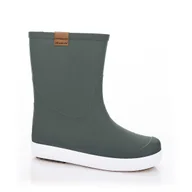 Buty dla dziewczynek - 3Kamido Kalosze GoStyle - stylowe kalosze dziecięce, z taśmą odblaskową 3M, antybakteryjną wkładką i antypoślizgową podeszwą ciemnozielone 37/38 - miniaturka - grafika 1