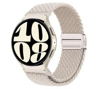 Akcesoria do smartwatchy - Pasek Opaska NYLON MAGNETIC do SAMSUNG GALAXY WATCH 4 / 5 / 6 / 7 / FE 40 / 42 / 44 / 46 MM starlight - miniaturka - grafika 1
