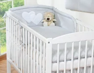 Pościel dla dzieci - Pościel 3-cz 120x90 - Serduszka szare - miniaturka - grafika 1