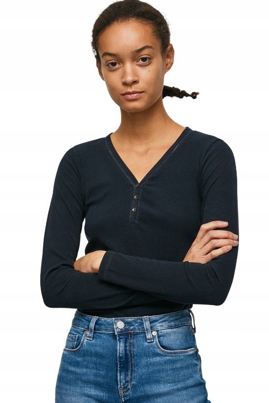 Pepe Jeans Bluzka Granatowa Długi Rękaw XS P9p