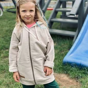 Bluzy dla dziewczynek - Bluza rozpinana ecru - odCZAPY Kids - miniaturka - grafika 1