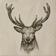 Dekoracje i nakrycia stołu na imprezę - Serwetki papierowe jednorazowe jeleń ozdobne - miniaturka - grafika 1