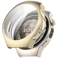 Akcesoria do smartwatchy - SILIKONOWE ETUI Z OSŁONKĄ NA EKRAN DO HUAWEI WATCH 5 42MM ZŁOTE - miniaturka - grafika 1