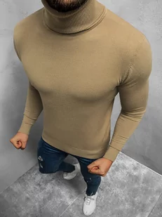 SWETER MĘSKI GOLF BEŻOWY OZONEE TMK/YY02/11Z - Ozonee - Swetry męskie - miniaturka - grafika 1