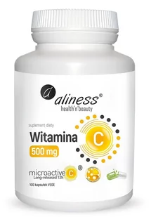 Aliness Witamina C 500mg (Długo Uwalniająca Się 12h) 100 Kapsułek wegetariańskich - Witaminy i minerały - miniaturka - grafika 1