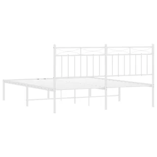 Metalowa rama łóżka z wezgłowiem, biała, 150x200 cm Lumarko! - Łóżka - miniaturka - grafika 6