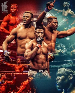 PODKŁADKA POD MYSZ Nadruk 22x18 cm Francis Ngannou MMA UFC Tekst Prezent - Podkładki pod mysz - miniaturka - grafika 1