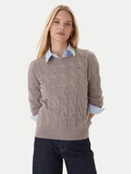 Swetry damskie - Tommy Hilfiger Sweter WW0WW43586 Beżowy Regular Fit - miniaturka - grafika 1