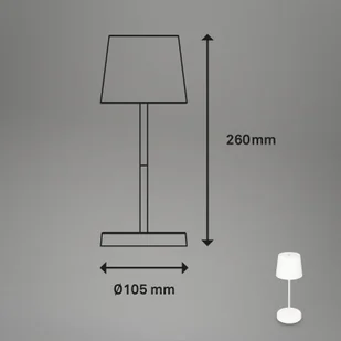 Briloner Lampa stołowa LED Piha z akumulatorem, biała - Lampy stojące - miniaturka - grafika 1