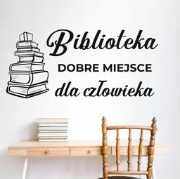 Naklejka: Biblioteka dobre miejsce dla człowieka - Pomoce naukowe - miniaturka - grafika 1