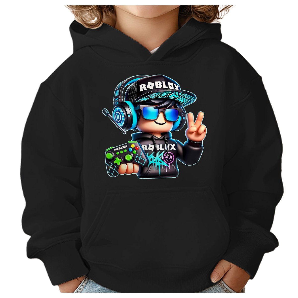 BLUZA DZIECIĘCA Z KAPTUREM ROBLOX GRACZ 104 DLA DZIECKA PREZENT