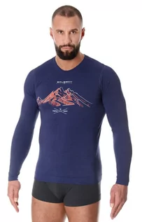 Koszulki męskie - LS14140A/A17 koszulka męska termoaktywna dł., Kolor ciemnoniebieski, Rozmiar S, Brubeck - grafika 1