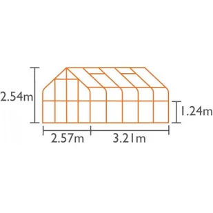 VITAVIA szklarnia ogrodowa Diana 8300, zielona - (8,3 m2; 2,57 x 3,21 m) + baza - Szklarnie ogrodowe - miniaturka - grafika 3
