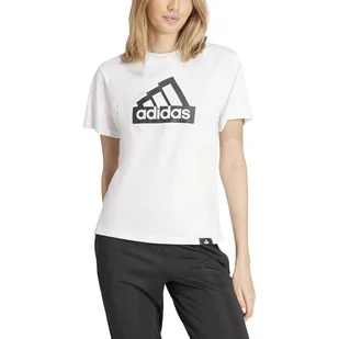 adidas Damska koszulka z grafiką Modern Essentials, XL, biała - Koszulki i topy damskie - miniaturka - grafika 1