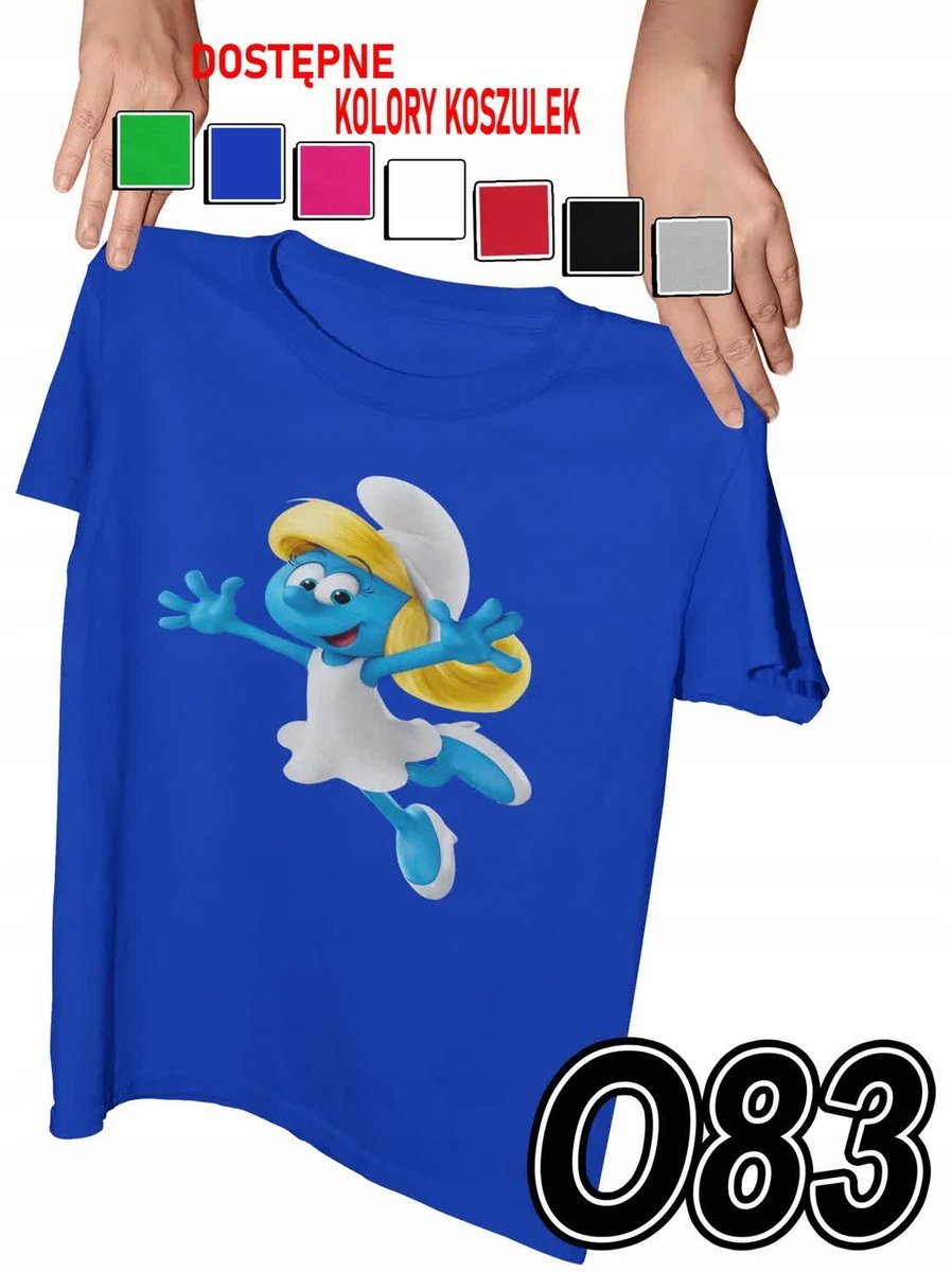 Koszulka Dziecięca Z Nadrukiem Smerfy Smerfetka Różne - L 146-152