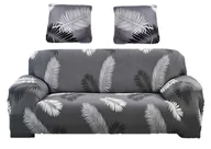Pokrowce na meble - Pokrowiec Na Sofę Kanapę Narożnik Elastyczny 145-185 Cm 2 Os Szary Palmowe Liście - miniaturka - grafika 1