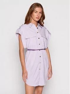 Sukienki - Imperial Sukienka koszulowa ACORDPA Fioletowy Regular Fit - grafika 1