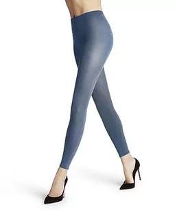 FALKE Kobiety Legginsy Cotton Touch W LE Kryjący grube jednokolorowe 1 Para, Niebieski (Deep Sea 6501), S-M - Legginsy - miniaturka - grafika 1