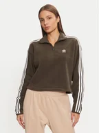 Bluzy damskie - adidas Polar Polar Fleece 1/2 Zip IW3164 Zielony Loose Fit - miniaturka - grafika 1