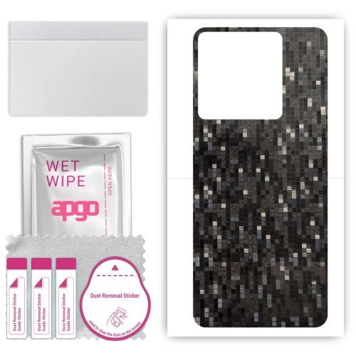 folia naklejka skórka strukturalna na TYŁ do Xiaomi Redmi Note 13 5G - Carbon Pixel Czarny - apgo SKINS