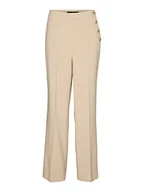 Spodnie damskie - Vero Moda Vmpina HW Spodnie TLR Btq Spodnie Damskie, Irish Cream/Detail:gold Buttons, 30 - miniaturka - grafika 1