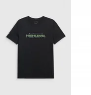 Koszulki męskie - 4F T-SHIRT REGULAR Z NADRUKIEM MĘSKI M3128 CZARNY XXL - miniaturka - grafika 1