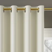 Zasłony - Gotowa zasłona blackout na przelotkach, 85% zaciemniająca, kolor ecru, rozmiar: 140x250 cm - miniaturka - grafika 1