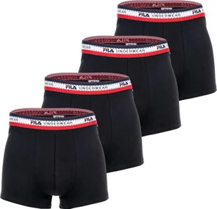 Bokserki męskie FILA, 4-pak - logo w pasie, bawełna stretch, jednokolorowe, czarne 2XL - Majtki męskie - miniaturka - grafika 1